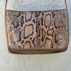 Fanny bag  Snake Skin Crossbody Bag Tan Florence Italy